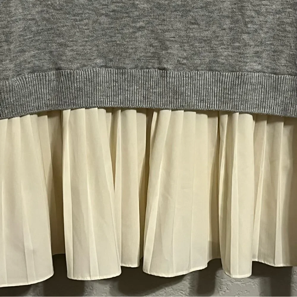Chelsea28 Grey Ruffle Cardigan Sweater - Picture 6 of 8